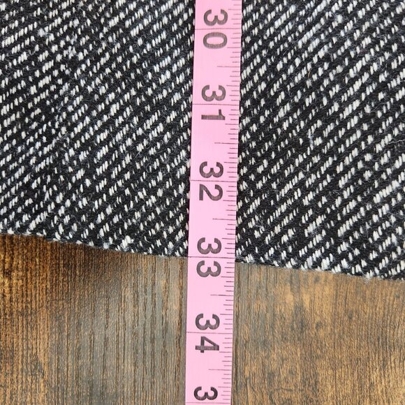 Guess Women's Black And White Tweed Wool Blend Belted Button Front Pea Coat, XL - Picture 6 of 9